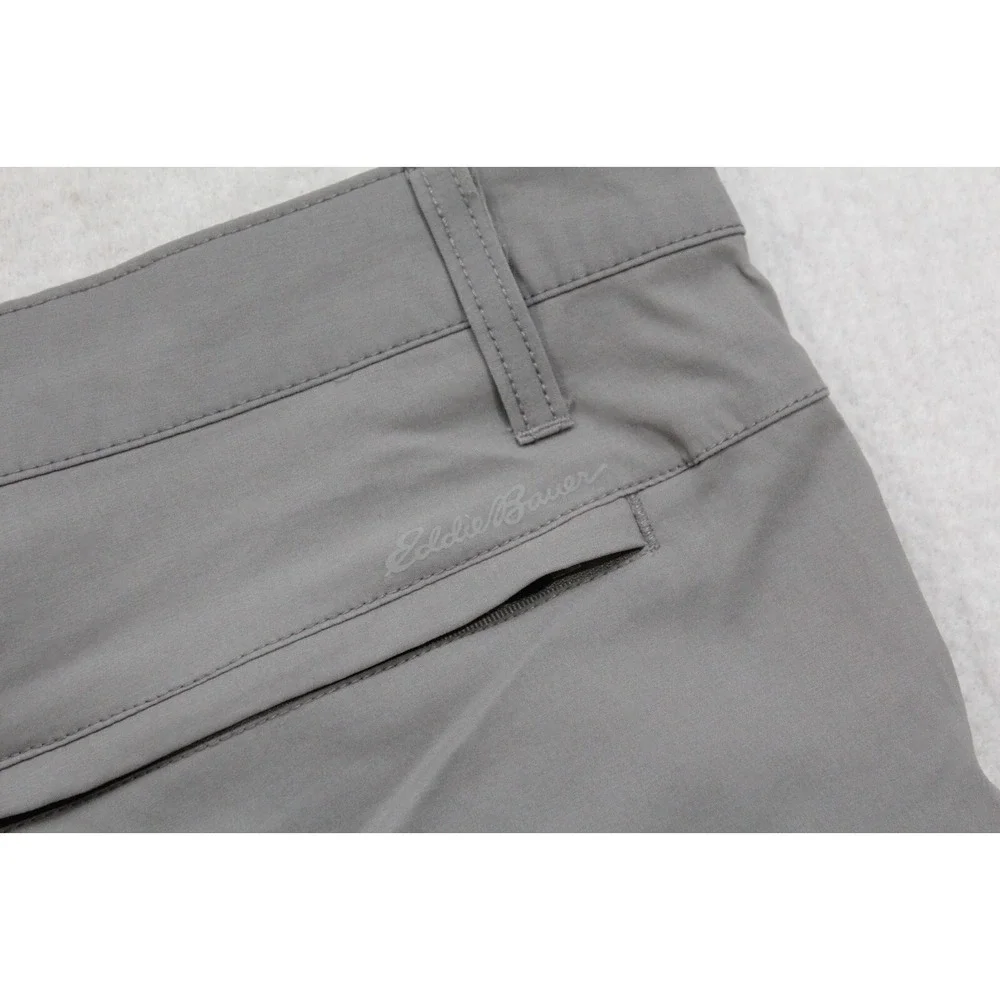 Eddie Bauer Hiking Shorts Gray Cargo Pocket Wicking Nylon Stretch Mens 38 x 10